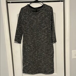 Chic Black and Gray Knit Dress